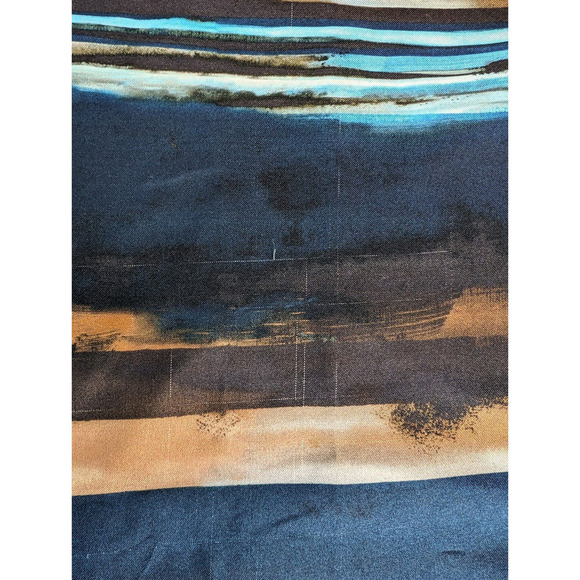 Eskandar Blue Brown Abstract Painted Stripes Bateau Neck Tunic Size 1 US 10/12 - Picture 11 of 16